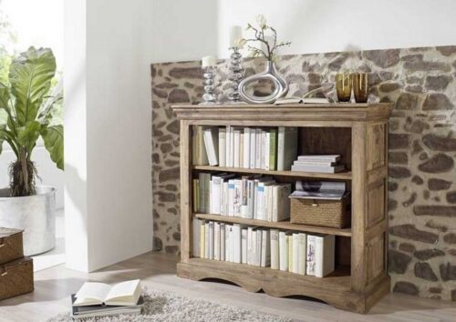 Massivmoebel24 Standregal »LEEDS«, mexikanischer Wohnstil,Mexico-Stil,Landhaus-Stil,authentische Holzadern,aufwendige Schnitzereien und Verzierungen,