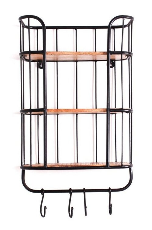 SIT Regal »Wandregal Metall, Böden recyceltes Mango«, Metall, Böden recyceltes Mango