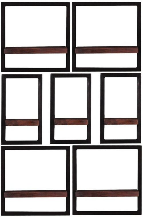 SIT Regal »Wandregal-Set, 7-teilig Recyceltes Altholz, Metall«, Recyceltes Altholz, Metall