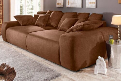 Home affaire Big-Sofa »Riveo«, Boxspringfederung, Breite 302 cm, Lounge Sofa mit vielen losen Kissen, auch in Cord-Bezug