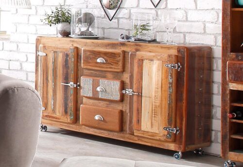 SIT Sideboard »Fridge«, Breite 150 cm, mit Kühlschrankgriffen, Shabby Chic, Vintage