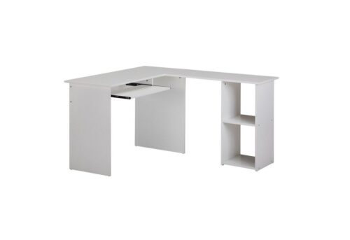 Wohnling Schreibtisch »WL5.307«, Design Schreibtischkombination 140 x 75,5 x 120 cm Weiß mit Regal Schreibtisch Arbeitszimmer Home Office Tisch Büro Modern