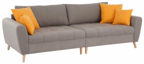 Home affaire Big-Sofa »Jordsand«, mit feiner Steppung und vielen losen Kissen