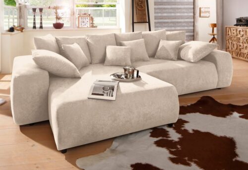 Home affaire Ecksofa »Riveo Luxus«, mit besonders hochwertiger Polsterung für bis zu 140 kg pro Sitzfläche, auch mit Cord-Bezug
