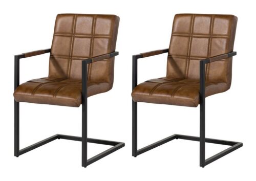 Massivmoebel24 Polsterstuhl »IRON LABEL«, hochwertiges Büffelleder