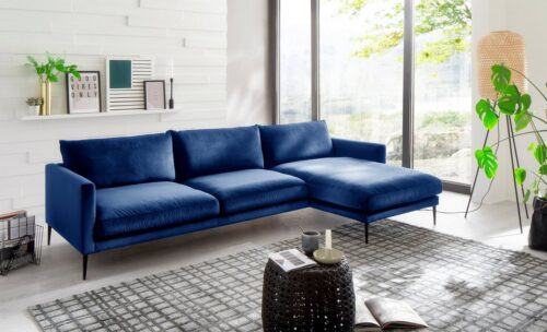 Trendfabrik Polsterecke »Svea«, Recamiere rechts oder links bestellbar, mit Metallfuß, frei im Raum stellbar