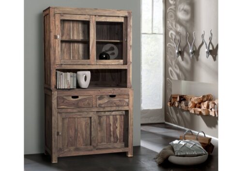 Massivmoebel24 Buffet »NATURE GREY« (110x45x190 Sheesham montiert)