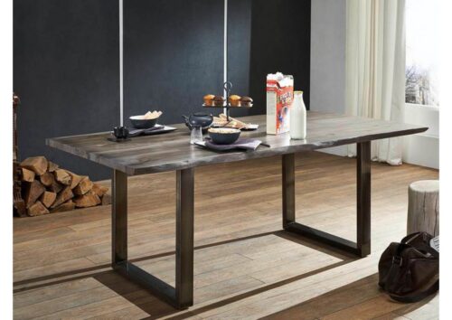 Massivmoebel24 Baumkantentisch »FREEFORM« (180x90x78 Sheesham)