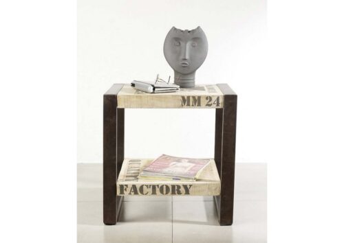 Massivmoebel24 Beistelltisch »FACTORY« (50x40x50 Mango montiert)