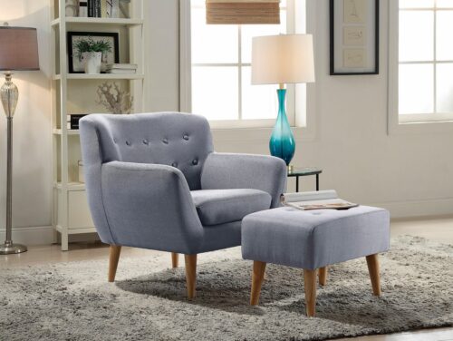 Home affaire Sessel »Noris«, mit Zierknopfheftung im Rücken, skandinavischer Stil, Holzfüße