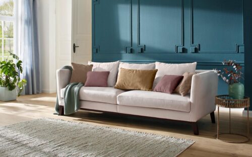 Home affaire Big-Sofa »Kim«, mit Holzbeinen und vielen losen Kissen