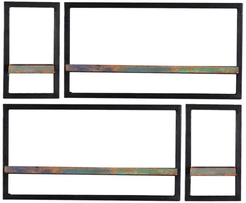 SIT Regal »Wandregal-Set, 4-teilig Altholz mit starken Gebrau«, Altholz mit starken Gebrauchsspuren, lackiert, Rahmen aus Metall
