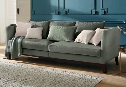 Home affaire Big-Sofa »Kim«, mit Holzbeinen und vielen losen Kissen