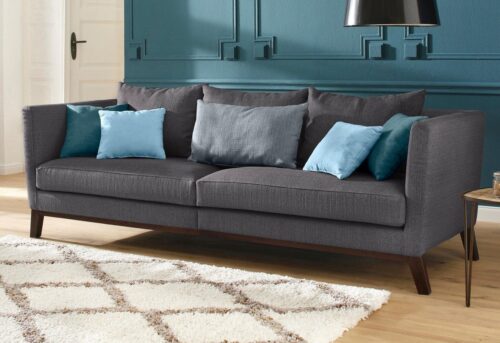 Home affaire Big-Sofa »Kim«, mit Holzbeinen und vielen losen Kissen