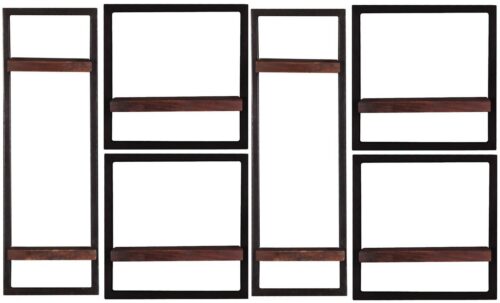 SIT Regal »Wandregal-Set, 6-teilig Recyceltes Altholz, Metall«, Recyceltes Altholz, Metall