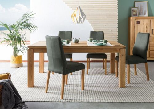 Massivmoebel24 Esstisch »GLASGOW« (160x100x100 Wildeiche)