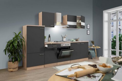 RESPEKTA Küchenzeile »Anna«, mit E-Geräten, Breite 270 cm, mit Edelstahl-Kochmulde