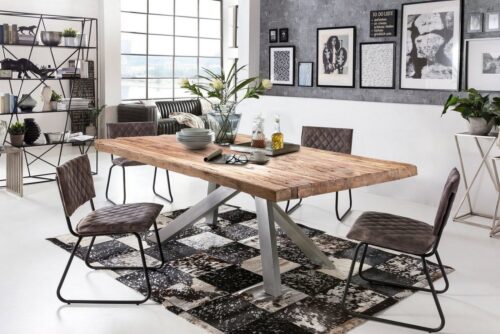 SIT Esstisch »Tisch 240x100 cm Platte recyceltes Teak, Gestell«, Platte recyceltes Teak, Gestell Metall