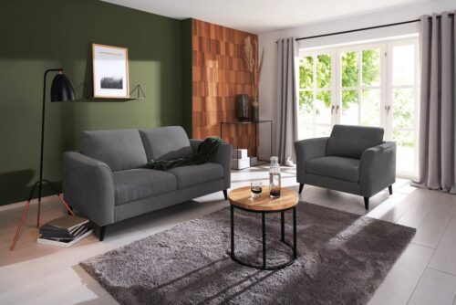 Home affaire Sessel »Gröde«, weicher Sitzkomfort, aus schwarzen Holzfüßen