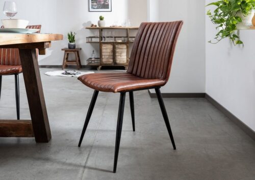 Massivmoebel24 Polsterstuhl »IRON LABEL«, hochwertiges Büffel-Leder