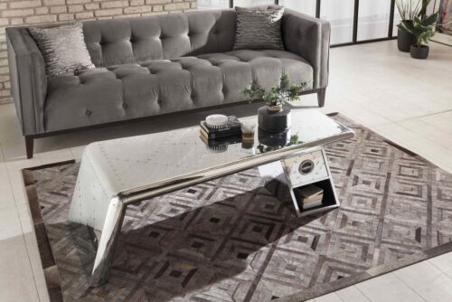 SIT Couchtisch »Couchtisch Mangoholz + MDF mit Alu beschlagen,«, Mangoholz + MDF mit Alu beschlagen, mit Zierschrauben