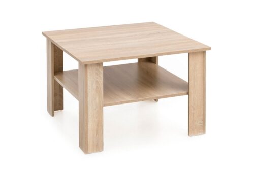 Wohnling Couchtisch »WL5.833«, Sonoma Eiche 60x42x60 cm Design Holztisch mit Ablage Wohnzimmertisch Coffee Table Sofatisch Loungetisch Holz Kaffeetisch Stubentisch mit Stauraum Tisch Wohnzimmer