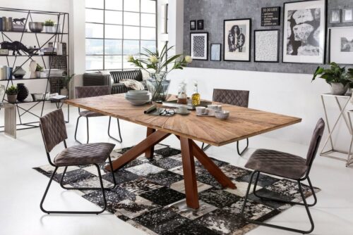 SIT Esstisch »Tisch 240x100 cm Platte recyceltes Teak, Gestell«, Platte recyceltes Teak, Gestell Metall