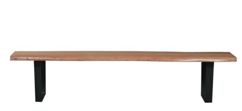 SIT 4-Fußstuhl »Bank 150 cm, natur, Gestell schwarz Platte Akazie,«, Platte Akazie, Gestell Stahl