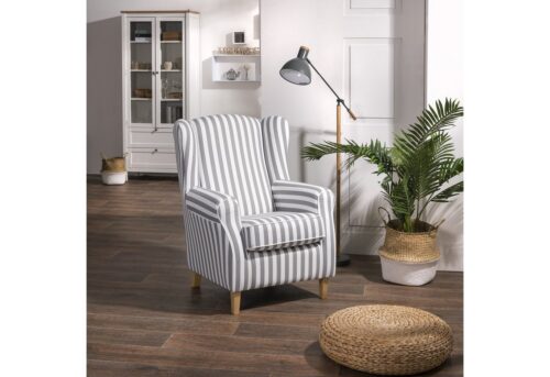 Max Winzer® Sessel »Lorris«, Ohrenbackensessel gestreift