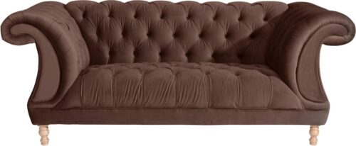Max Winzer® Chesterfield-Sofa »Isabelle«, mit edler Knopfheftung & gedrechselten Füßen in Buche natur, Breite 200 cm