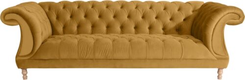 Max Winzer® Chesterfield-Sofa »Isabelle«, mit edler Knopfheftung & gedrechselten Füßen in Buche natur, Breite 260 cm