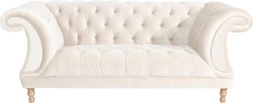 Max Winzer® Chesterfield-Sofa »Isabelle«, mit edler Knopfheftung & gedrechselten Füßen in Buche natur, Breite 200 cm