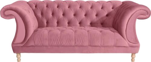 Max Winzer® Chesterfield-Sofa »Isabelle«, mit edler Knopfheftung & gedrechselten Füßen in Buche natur, Breite 200 cm