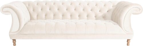 Max Winzer® Chesterfield-Sofa »Isabelle«, mit edler Knopfheftung & gedrechselten Füßen in Buche natur, Breite 260 cm