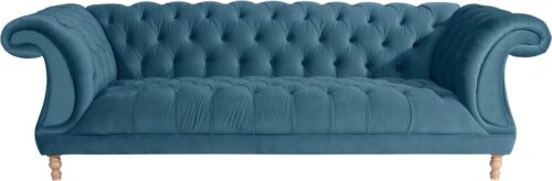 Max Winzer® Chesterfield-Sofa »Isabelle«, mit edler Knopfheftung & gedrechselten Füßen in Buche natur, Breite 260 cm