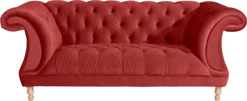 Max Winzer® Chesterfield-Sofa »Isabelle«, mit edler Knopfheftung & gedrechselten Füßen in Buche natur, Breite 200 cm