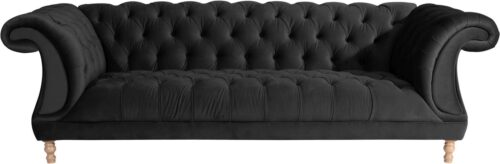 Max Winzer® Chesterfield-Sofa »Isabelle«, mit edler Knopfheftung & gedrechselten Füßen in Buche natur, Breite 260 cm