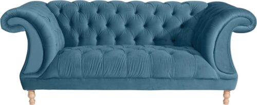 Max Winzer® Chesterfield-Sofa »Isabelle«, mit edler Knopfheftung & gedrechselten Füßen in Buche natur, Breite 200 cm