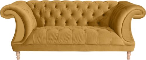 Max Winzer® Chesterfield-Sofa »Isabelle«, mit edler Knopfheftung & gedrechselten Füßen in Buche natur, Breite 200 cm