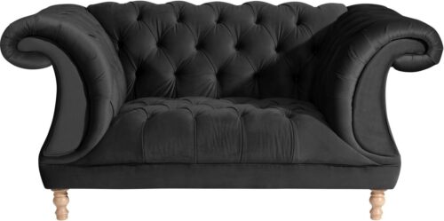 Max Winzer® Loveseat »Isabelle«, mit edler Knopfheftung & gedrechselten Füßen in Buche natur, Breite 167 cm