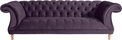 Max Winzer® Chesterfield-Sofa »Isabelle«, mit edler Knopfheftung & gedrechselten Füßen in Buche natur, Breite 260 cm