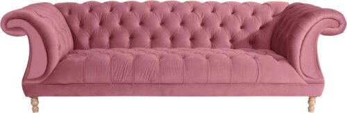 Max Winzer® Chesterfield-Sofa »Isabelle«, mit edler Knopfheftung & gedrechselten Füßen in Buche natur, Breite 260 cm