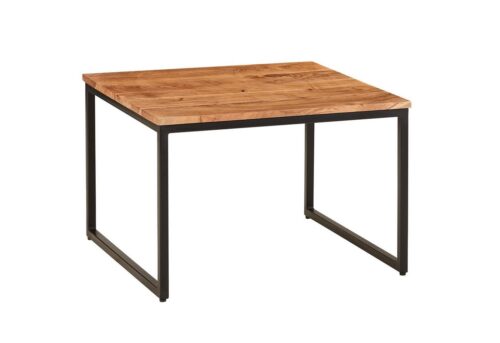 Wohnling Beistelltisch »Couchtisch 60x60x41 cm Akazie Massivholz Metall Sofatisch Wohnzimmertisch Stubentisch Industrial Holztisch Kaffeetisch Massiv Tisch Wohnzimmer«