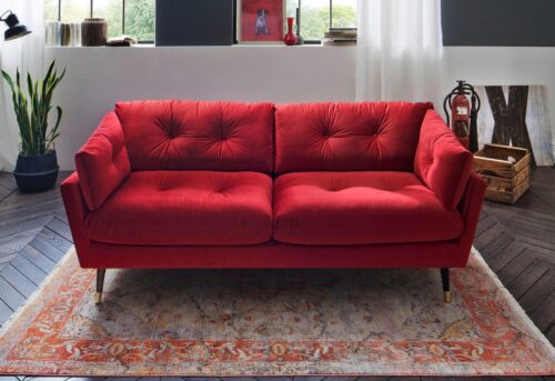 Trendfabrik 2,5-Sitzer, mit Fuß in Holz-Metallkombination, frei im Raum stellbar