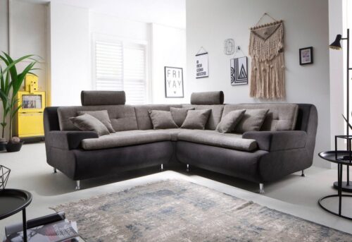 Trendfabrik Ecksofa, mit Kopfstützen und Metallfuß, frei im Raum stellbar