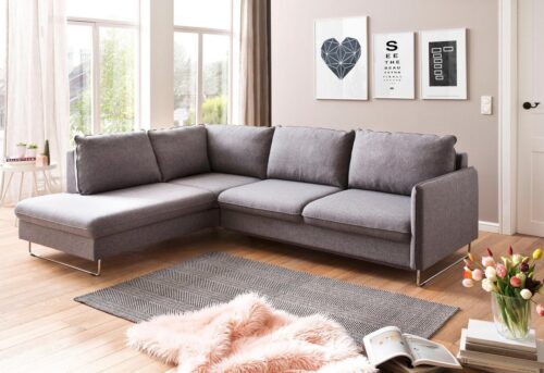 Trendfabrik Ecksofa, mit Bettfunktion und Bettkasten, wahlweise Recamiere rechts oder links bestellbar, frei im Raum stellbar