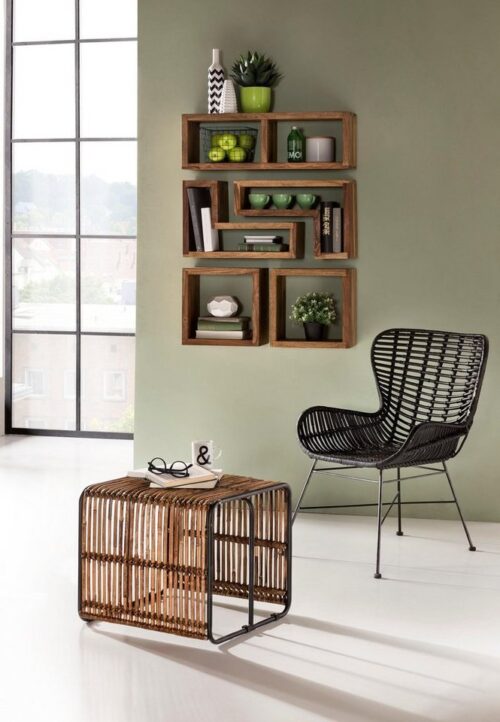 SIT Sessel »Sit&Chairs«, mit geschwungenen Armlehnen, in schwarz oder natur, Shabby Chic, Vintage