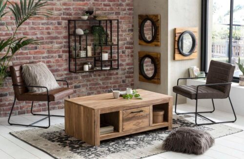 SIT Couchtisch »Sanam«, aus Sheesham Holz mit schöner Struktur, mit Schublade