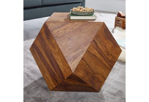 Wohnling Beistelltisch »Couchtisch 57 x 42,5 x 57 cm Sheesham Massivholz Sofatisch Modern Wohnzimmertisch in Diamantform Holztisch Massiv Wohnzimmer  Echtholz Tisch«