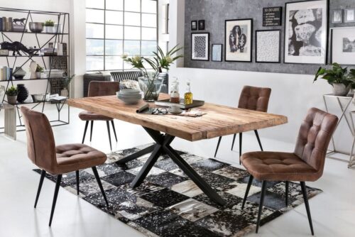 SIT Esstisch »Tisch 200x100 cm Platte recyceltes Teak, Gestell«, Platte recyceltes Teak, Gestell Metall